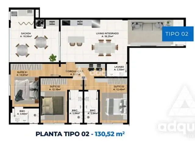 Apartamento 3 quartos e 4 banheiros, à venda, no bairro Centro em Porto Belo