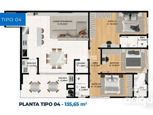 Apartamento 3 quartos e 4 banheiros, à venda, no bairro Centro em Porto Belo