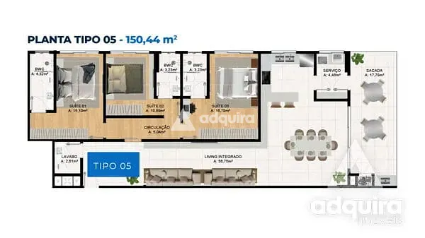 Apartamento, 3 quartos, 146 m² - Foto 2