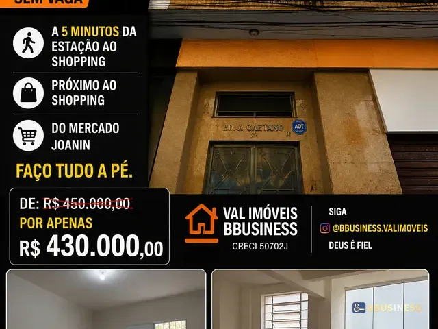 Apartamento 2 quartos e 2 banheiros, à venda, no bairro Centro em São Caetano do Sul