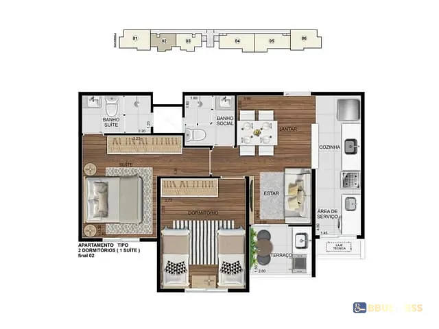 Apartamento 2 quartos e 2 banheiros, à venda, no bairro Fundação em São Caetano do Sul