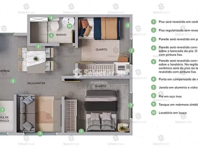 Apartamento com 33m² 2 quartos e 1 banheiro, à venda, no bairro Vila Carmosina em São Paulo