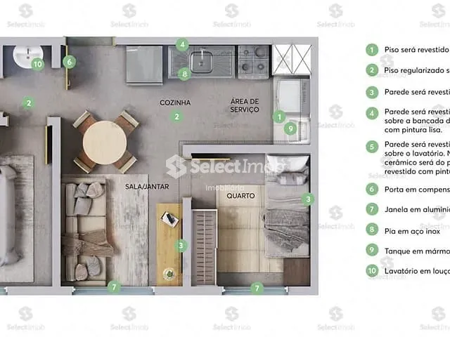 Apartamento com 33m² 2 quartos e 1 banheiro, à venda, no bairro Vila Carmosina em São Paulo