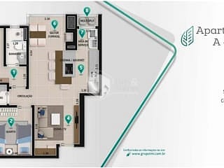 Foto do Apartamento-Apartamento tipo para venda em Jardim Brasília com 1 quarto, sendo 1 suíte, 64m²