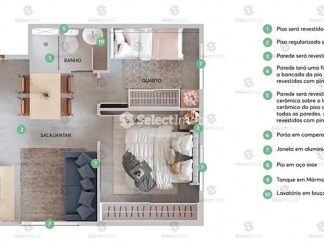 Apartamento com 34m² 2 quartos e 1 banheiro, à venda, no bairro Vila Liviero em São Paulo