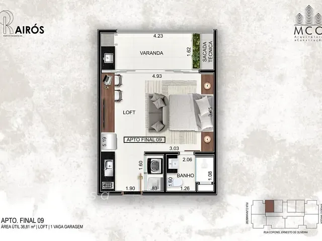 Apartamento 1 quarto e 1 banheiro, à venda, no bairro Centro em Ubatuba