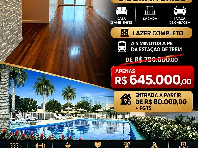 Apartamento 2 quartos e 2 banheiros, à venda, no bairro Centro em São Caetano do Sul