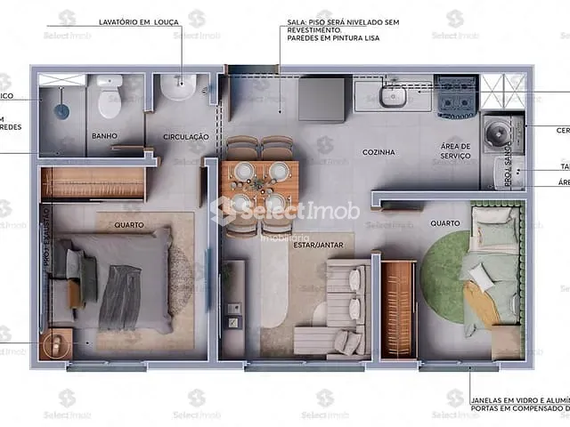 Apartamento com 33m² 2 quartos e 1 banheiro, à venda, no bairro Parque São Rafael em São Paulo