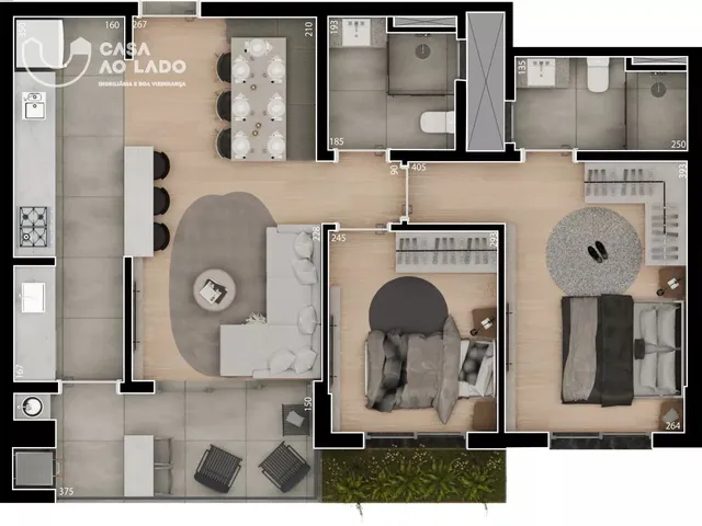Apartamento 1 quarto e 3 banheiros, à venda, no bairro Boa Vista  em Curitiba