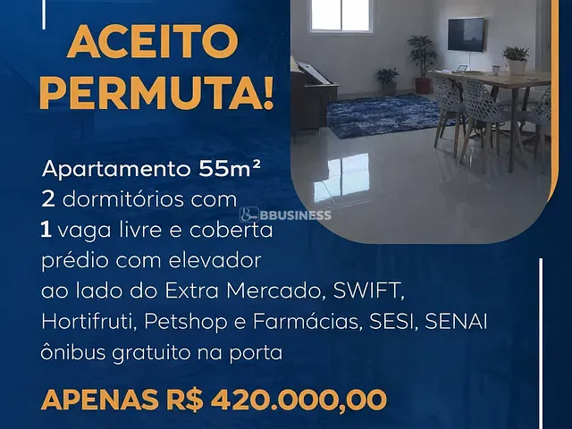 Apartamento com 55m² 2 quartos e 1 banheiro, à venda, no bairro Nova Gerty em São Caetano do Sul