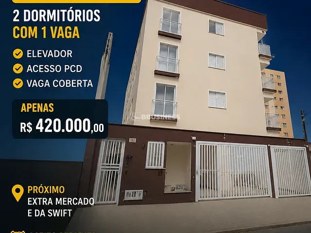 Apartamento com 55m² 2 quartos e 1 banheiro, à venda, no bairro Nova Gerty em São Caetano do Sul