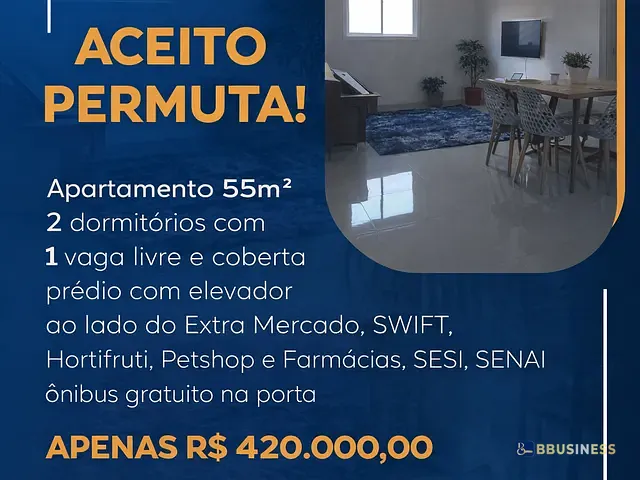 Apartamento com 55m² 2 quartos e 1 banheiro, à venda, no bairro Nova Gerty em São Caetano do Sul