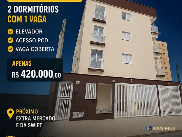 Apartamento com 55m² 2 quartos e 1 banheiro, à venda, no bairro Nova Gerty em São Caetano do Sul