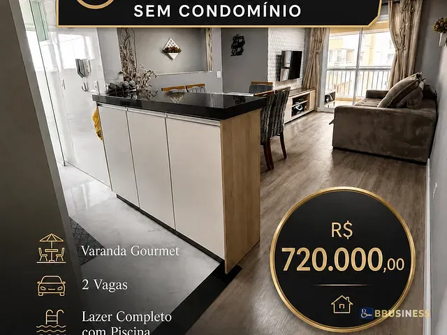 Apartamento 3 quartos e 2 banheiros, à venda, no bairro Campestre em Santo André