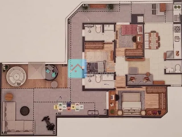 Apartamento com 143m² 3 quartos e 2 banheiros, à venda, no bairro Jardim Satélite em São José dos Campos
