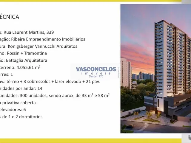 Apartamento com 33m² 1 quarto e 1 banheiro, à venda, no bairro Jardim Esplanada em São José dos Campos