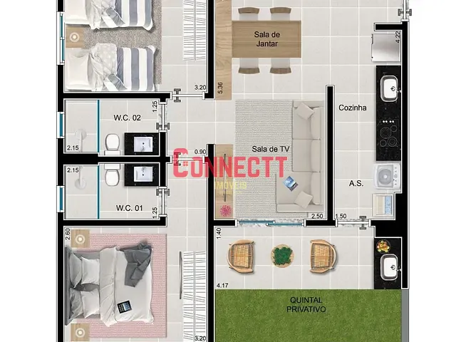 Apartamento 2 quartos e 1 banheiro, à venda, no bairro Jardim San Leandro em Ribeirão Preto