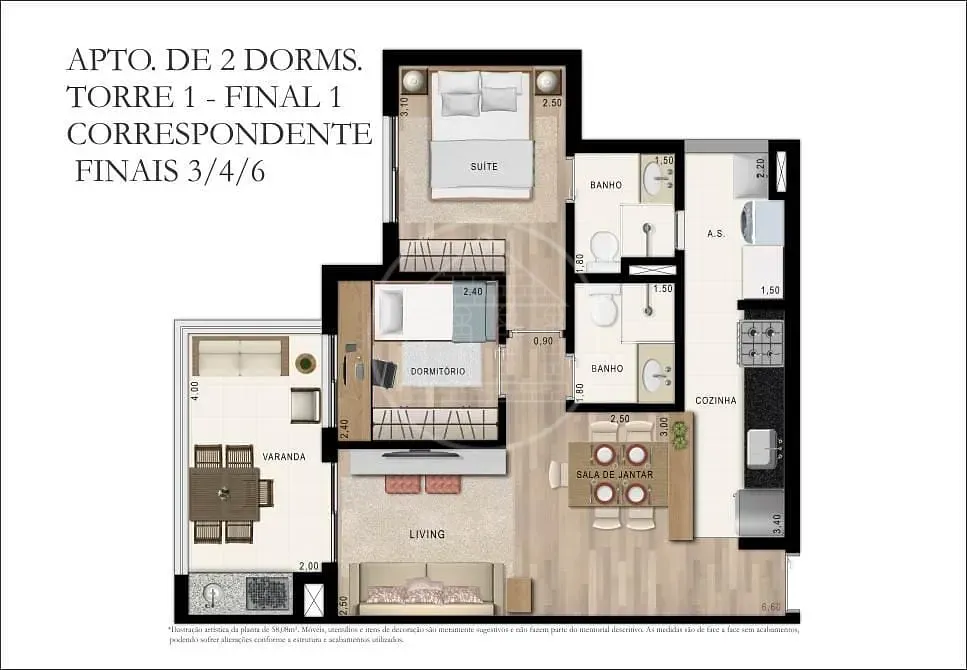 Apartamento, 2 quartos, 58 m² - Foto 7