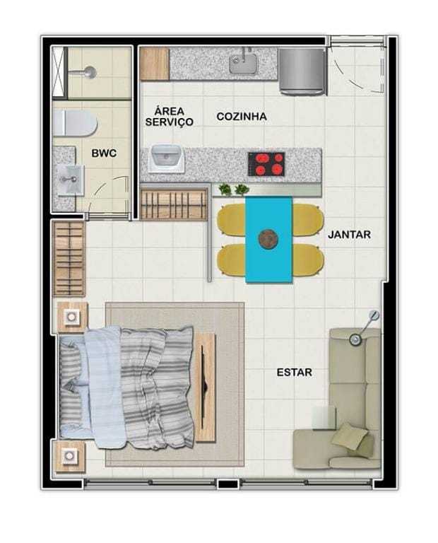 Apartamento, 1 quarto, 35 m² - Foto 7