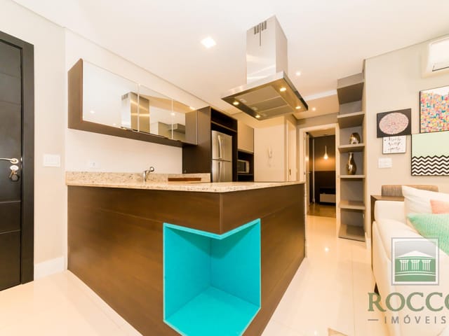 Apartamento 1 quarto e 2 banheiros, para alugar, no bairro São Francisco em Curitiba