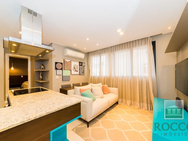 Apartamento 1 quarto e 2 banheiros, para alugar, no bairro São Francisco em Curitiba