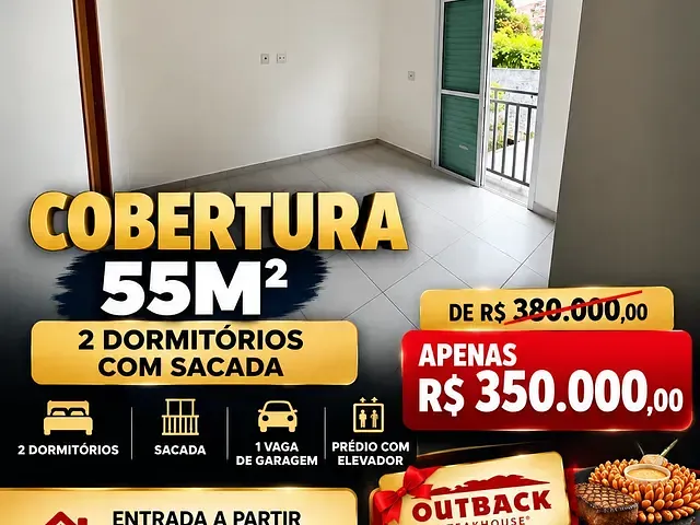 Apartamento 2 quartos e 2 banheiros, à venda, no bairro Vila Guiomar em Santo André