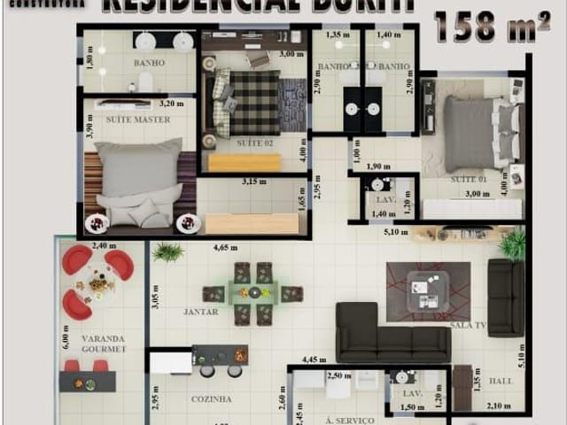 Foto do Apartamento - Apartamento à venda 3 Quartos, 3 Suites, 230M², Santa Maria, Uberaba - MG | Residencial Buriti | ZUCATO IMOBILIARIA LTDA