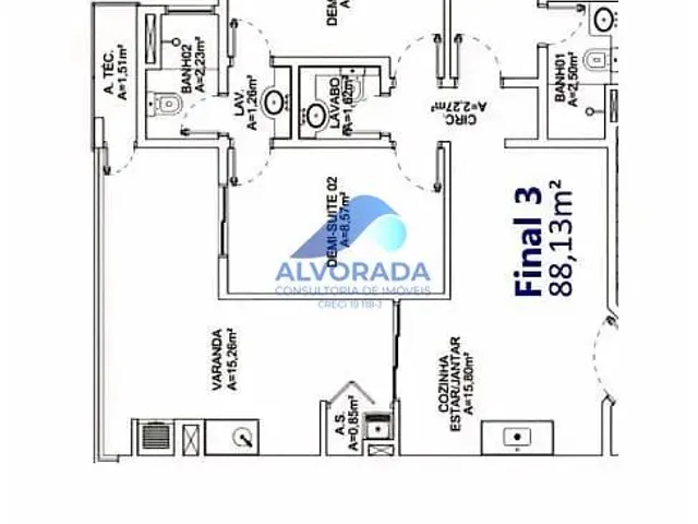 Apartamento com 10m² 3 quartos e 1 banheiro, à venda, no bairro Jardim São Dimas em São José Dos Campos