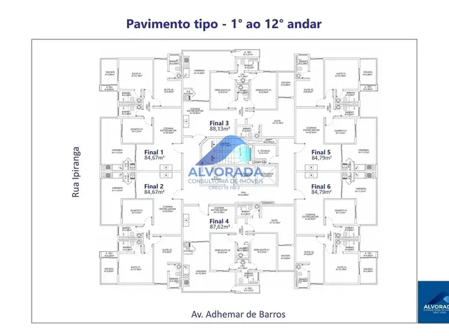 Apartamento com 10m² 3 quartos e 1 banheiro, à venda, no bairro Jardim São Dimas em São José Dos Campos