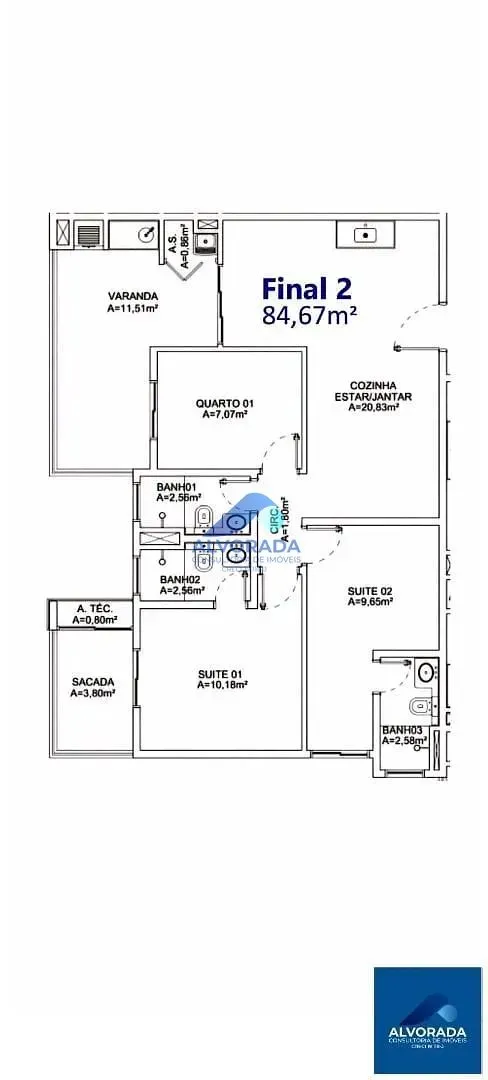 Apartamento, 3 quartos, 84 m² - Foto 12