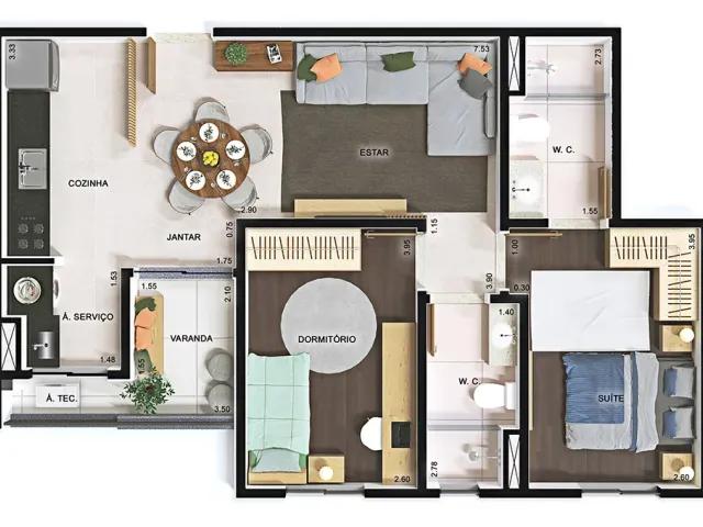 Foto do Apartamento - PRONTOS SANTA ANGELA - Apartamento com 2 dorimtórios (1 suíte) à venda, 69,82m² - Condomínio Altos da Avenida - Jardim do Lago, Jundiaí, SP | Copette Imóveis