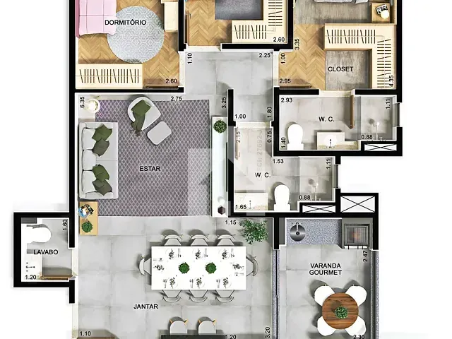 Apartamento 3 quartos e 3 banheiros, à venda, no bairro Jardim do Lago em Jundiaí