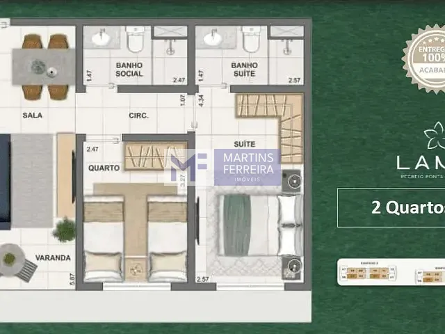 Apartamento com 52m² 2 quartos e 2 banheiros, à venda, no bairro Recreio dos Bandeirantes em Rio de Janeiro