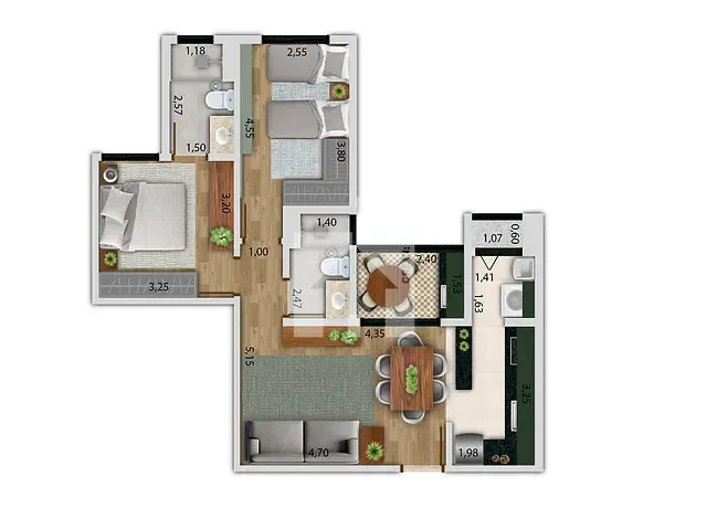 Apartamento 2 quartos e 2 banheiros, à venda, no bairro Engordadouro em Jundiaí