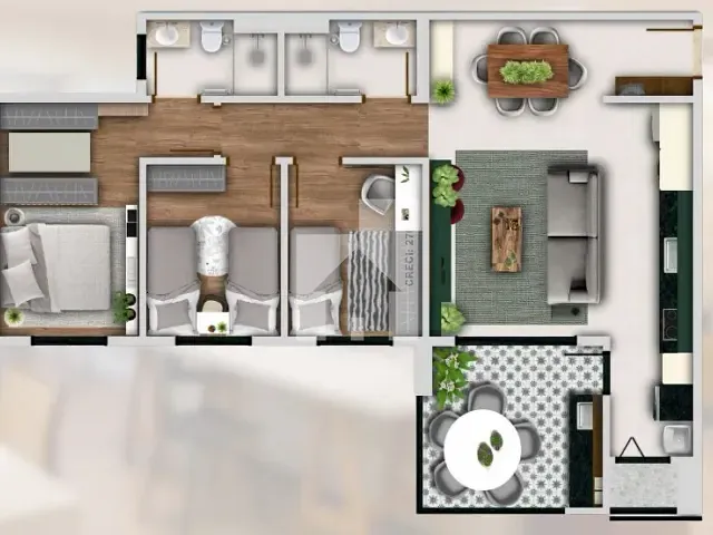 Apartamento 3 quartos e 2 banheiros, à venda, no bairro Engordadouro em Jundiaí