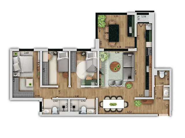 Apartamento 3 quartos e 3 banheiros, à venda, no bairro Engordadouro em Jundiaí