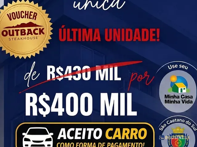 Apartamento 2 quartos e 2 banheiros, à venda, no bairro Nova Gerty em São Caetano do Sul