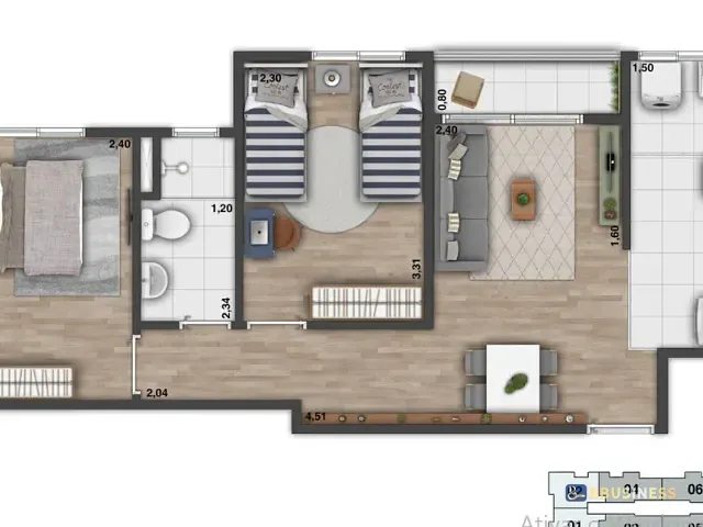 Apartamento 2 quartos e 1 banheiro, à venda, no bairro Vila Palácios em Campinas