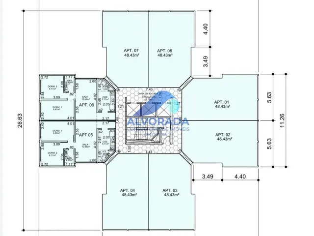 Apartamento com 10m² 2 quartos e 1 banheiro, para alugar, no bairro Vila Mascarenhas em São José Dos Campos