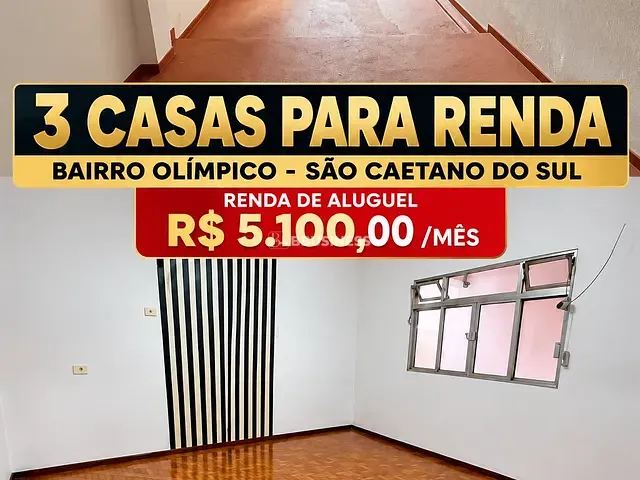 Casa 4 quartos e 3 banheiros, à venda, no bairro Olímpico em São Caetano do Sul