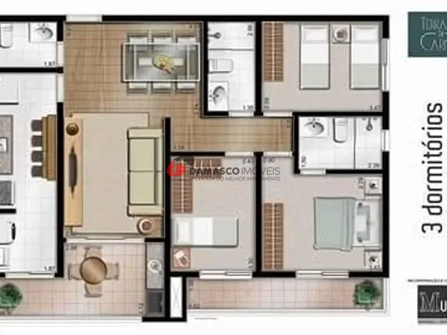 Apartamento 3 quartos e 1 banheiro, à venda, no bairro Santa Maria em São Caetano do Sul