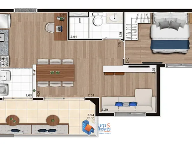 Apartamento com 43m² 1 quarto e 1 banheiro, à venda, no bairro Vila Leopoldina em São Paulo