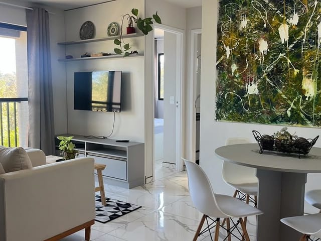 Locação - Apartamento Mobiliado com 2 quartos, 1 vaga, Sacada com churrasqueira, Vittace Nature - Uvaranas, Ponta Grossa.