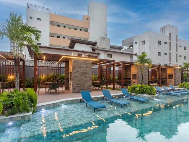 Apartamento com 57m² 2 quartos e 2 banheiros, para alugar, no bairro Ponta de Campina em Cabedelo