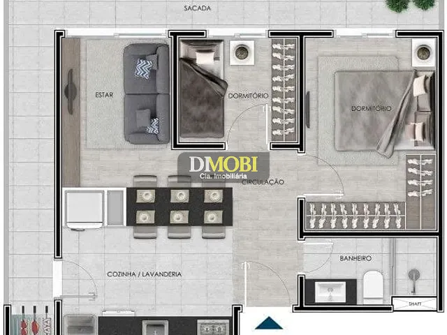 Apartamento com 57m² 2 quartos e 1 banheiro, à venda, no bairro Barnabé em Gravataí