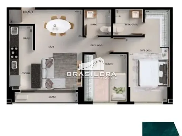 Apartamento 2 quartos e 2 banheiros, à venda, no bairro Parque Amazônia em Goiânia
