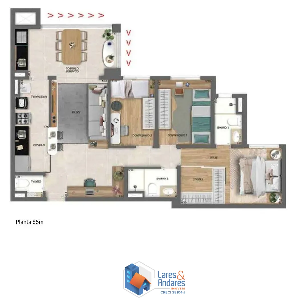 Apartamento, 3 quartos, 85 m² - Foto 60