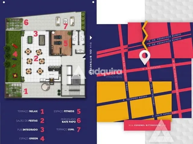 Apartamento com 101m² 1 quarto e 1 banheiro, à venda, no bairro Centro em Ponta Grossa