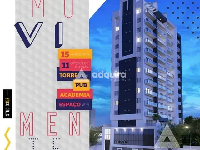 Apartamento com 101m² 1 quarto e 1 banheiro, à venda, no bairro Centro em Ponta Grossa