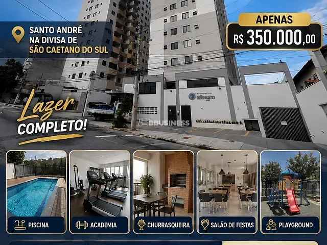 Apartamento 2 quartos e 1 banheiro, à venda, no bairro Santa Maria em Santo André